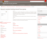 Research assistant training manual Research assistant training manual